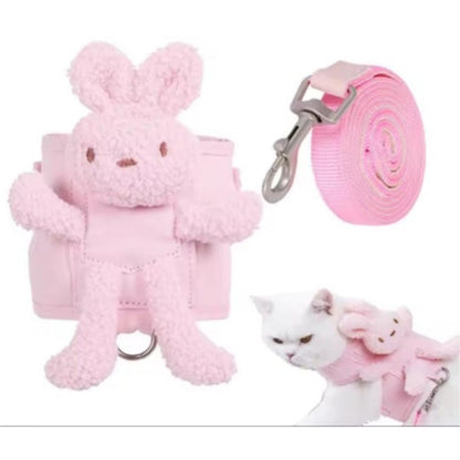 Evcil Hayvan Peluş Ayıcıklı Göğüs Gezdirme Tasması Set